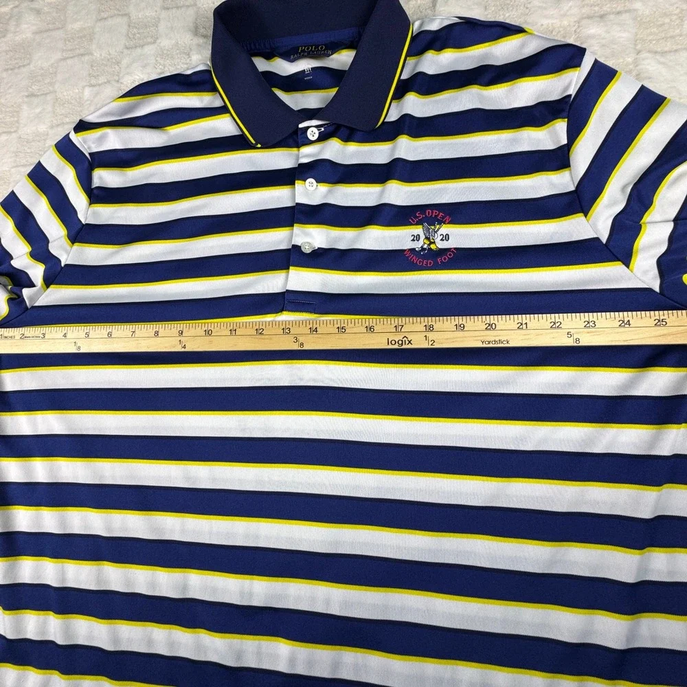 Polo Ralph Lauren XXL Golf Polo Shirt Blue‎ Striped 2020 US Open Winged Foot